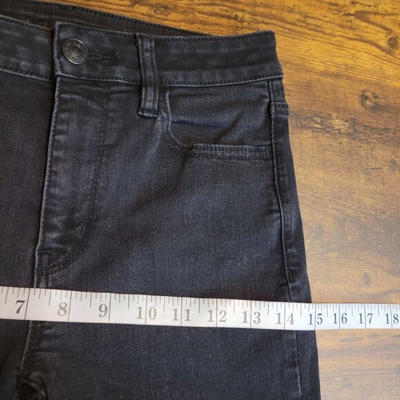 American Eagle Jeans 6 S Next Level Stretch Jegging Hi Rise Black Wash Denim - Picture 8 of 11